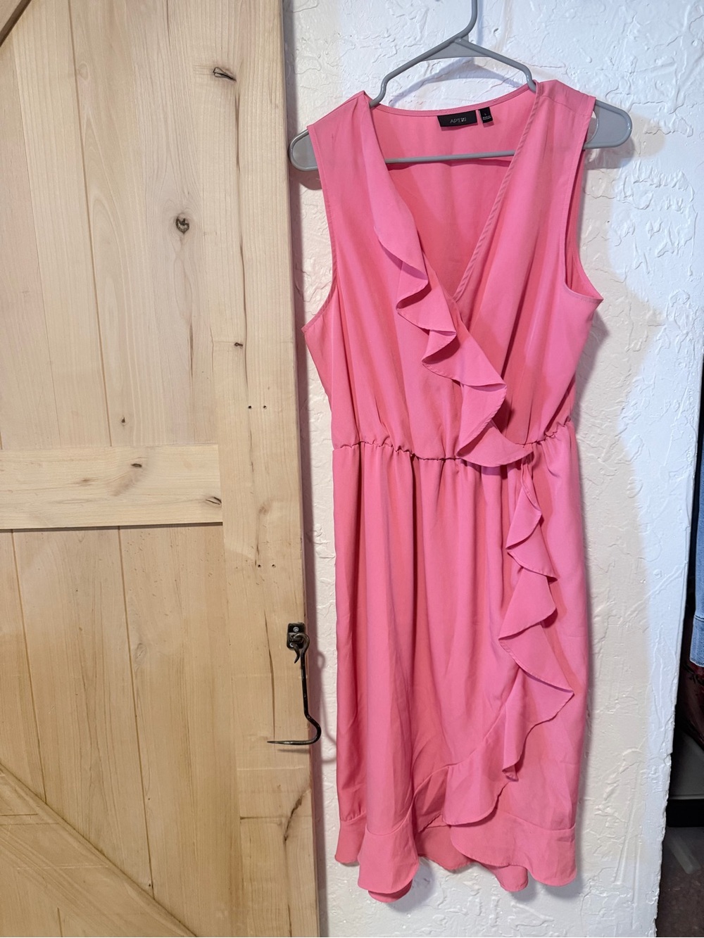 Apt. 9 Coral Pink Ruffle Faux-Wrap Midi Dress